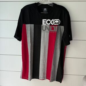 Ecko Unlimited Men's Striped Tee - Black, Red, Gray Sz L